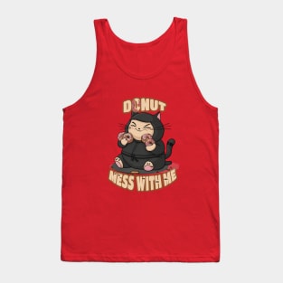 Donut Mess With Me Ninja Cat Tank Top